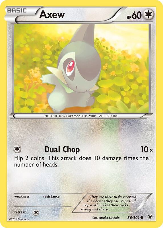 Axew Pokemon card from Noble Victories