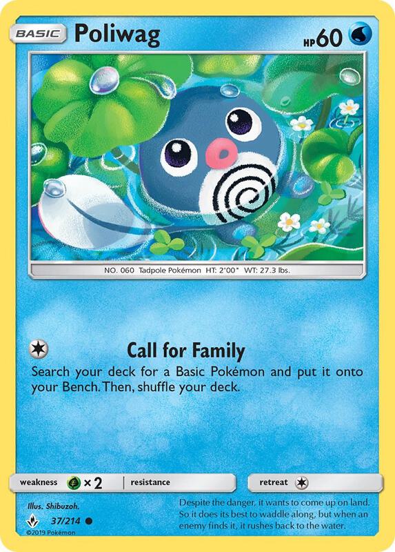 Poliwag (37) Pokemon card from SM - Unbroken Bonds