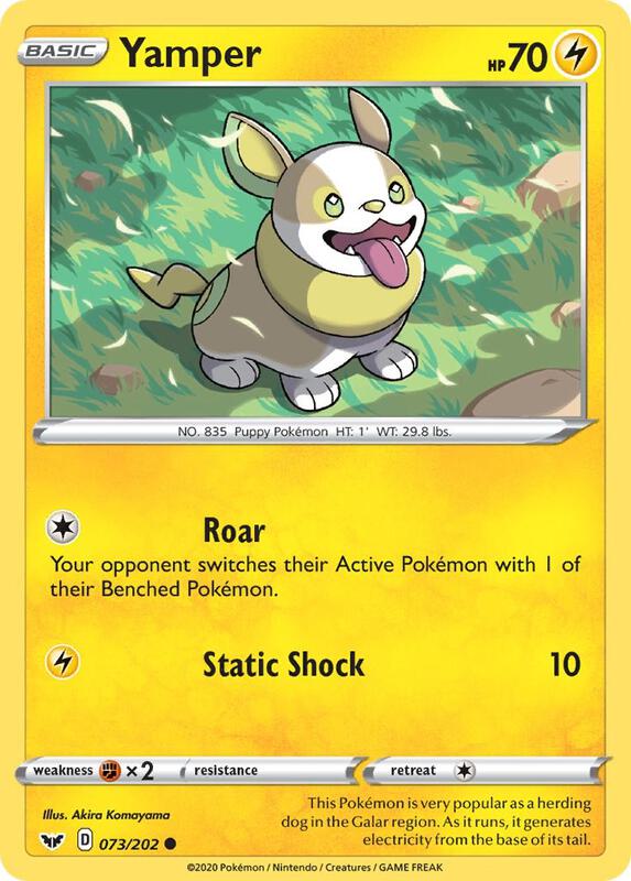 Yamper (073) Pokemon card from SWSH01: Sword & Shield Base Set