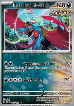 Roaring Moon Pokemon card from Prismatic Evolutions Additionals