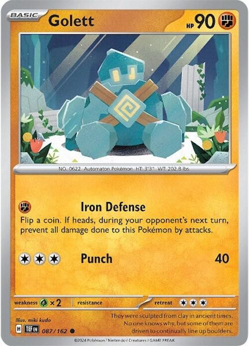 Golett Pokemon card from SV05: Temporal Forces