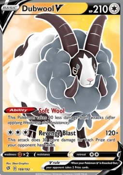 Dubwool V Pokemon card from Rebel Clash