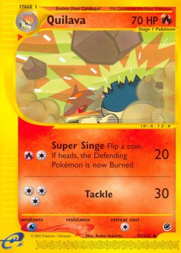 Quilava Pokemon card from Expedition Base Set