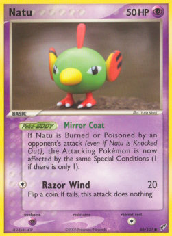 Natu Pokemon card from EX Deoxys