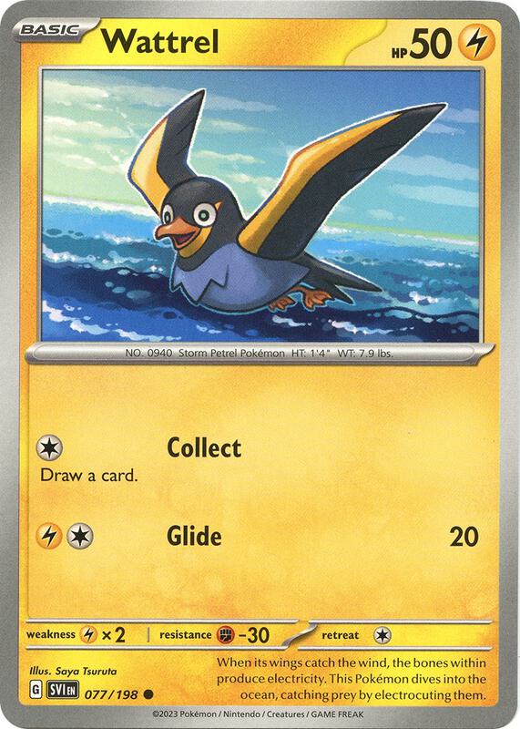 Wattrel Pokemon card from SV01: Scarlet & Violet Base Set