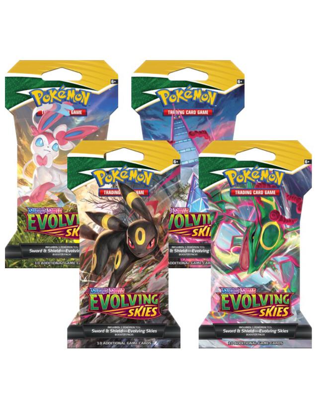 Evolving Skies Sleeved Booster Pack Art Bundle [Set of 4] Pokemon card from SWSH07: Evolving
