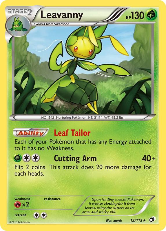 Leavanny Pokemon card from Legendary Treasures