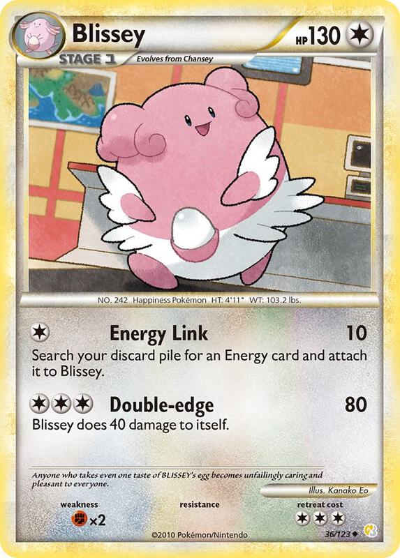 Blissey Pokemon card from HeartGold SoulSilver