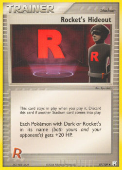 Rocket's Hideout Pokemon card from EX Team Rocket Returns