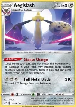 Aegislash Pokemon card from Battle Styles