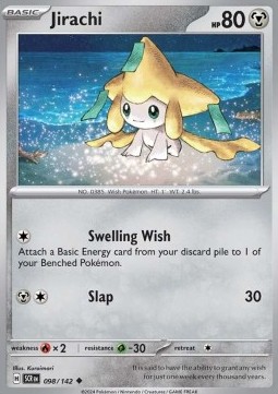 Jirachi Pokemon card from Stellar Crown