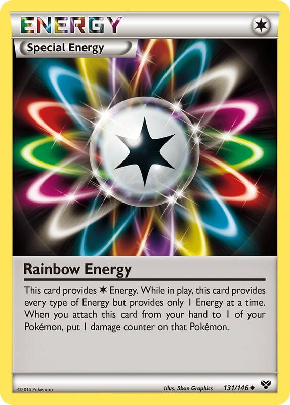 Rainbow Energy Pokemon card from XY Base Set