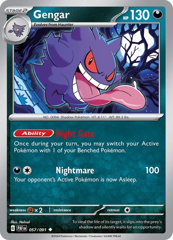 Gengar Pokemon card from SV: Paldean Fates