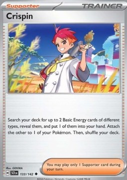Crispin Pokemon card from Stellar Crown