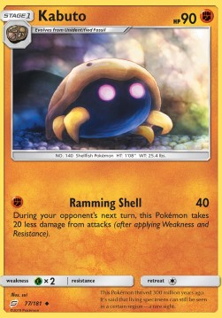 Kabuto Pokemon card from Team Up