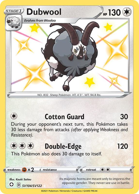 Dubwool Pokemon card from Shining Fates: Shiny Vault