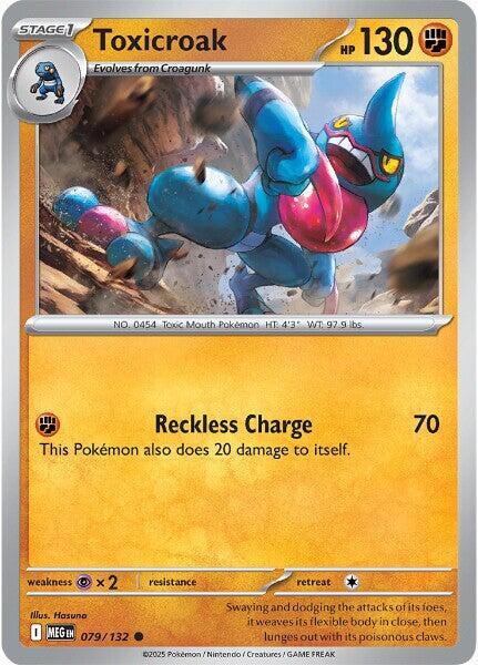 Toxicroak Pokemon card from ME01: Mega Evolution