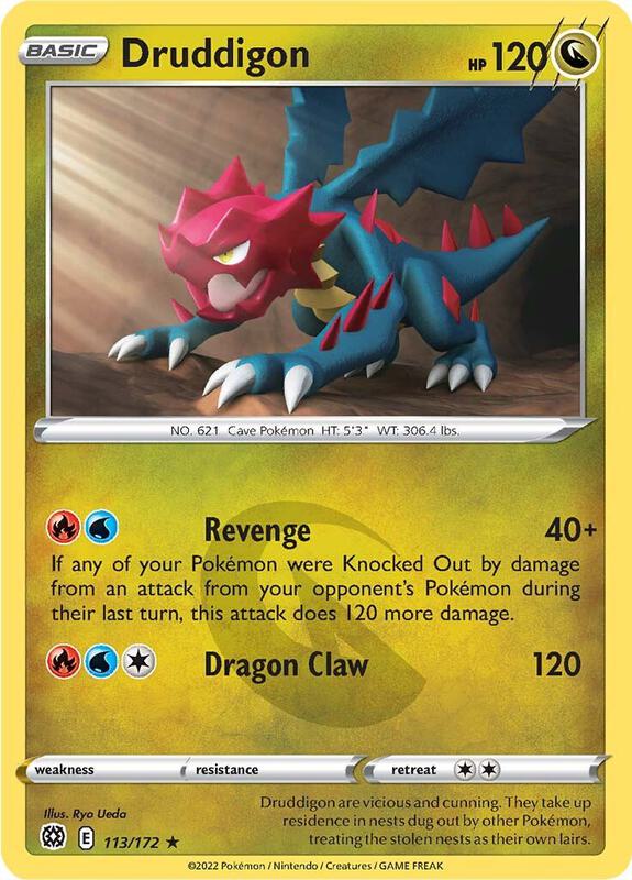 Druddigon Pokemon card from SWSH09: Brilliant