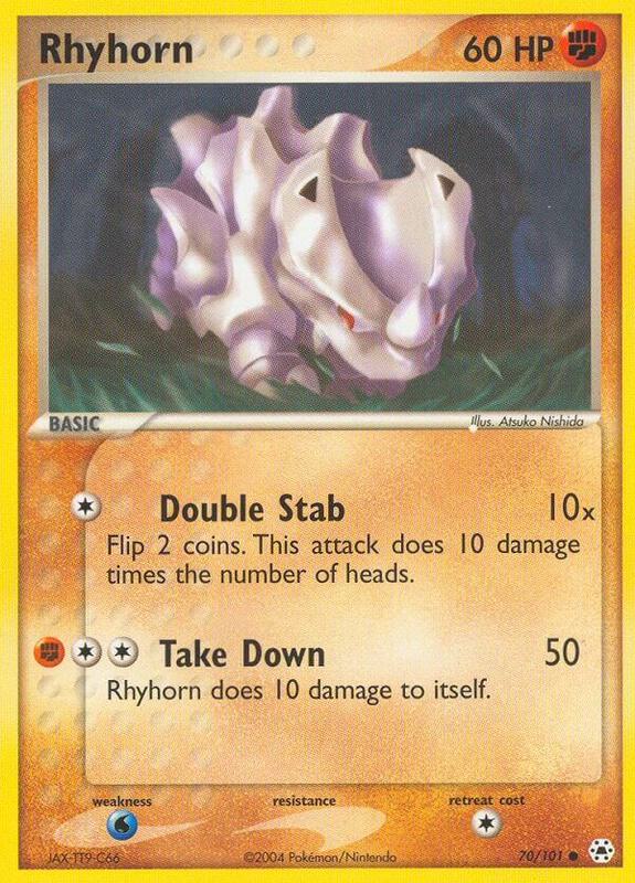Rhyhorn Pokemon card from Hidden Legends
