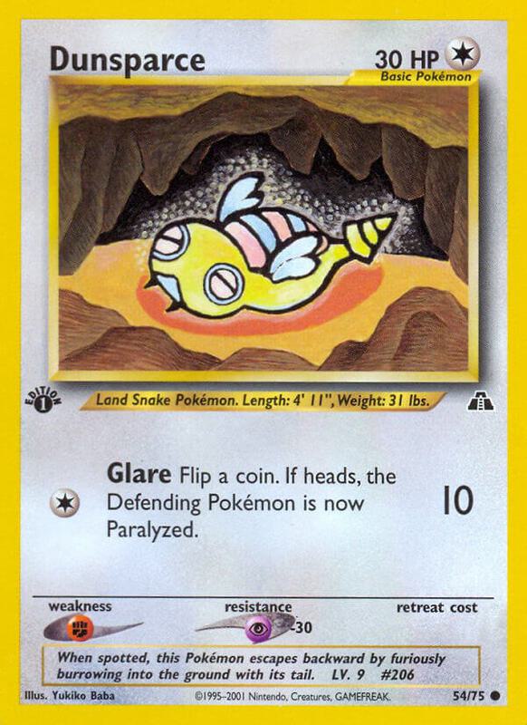 Dunsparce Pokemon card from Neo Discovery