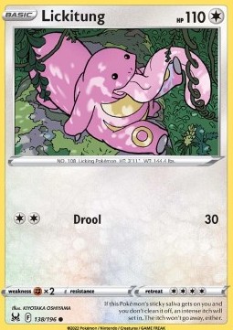 Lickitung Pokemon card from Lost Origin