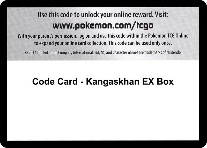 Code Card - Kangaskhan EX Box Pokemon card from XY - Evolutions