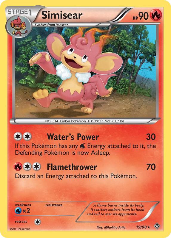 Simisear Pokemon card from Emerging Powers