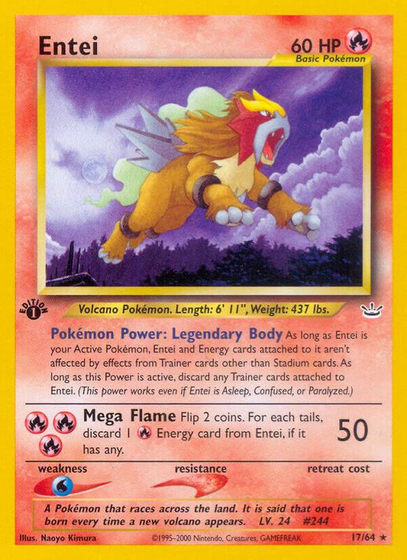 Entei (17) Pokemon card from Neo Revelation