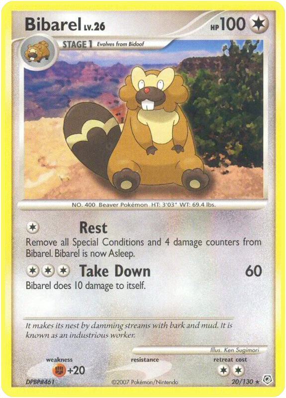 Bibarel Pokemon card from Diamond and Pearl