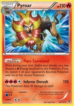 Pyroar Pokemon card from Phantom Forces