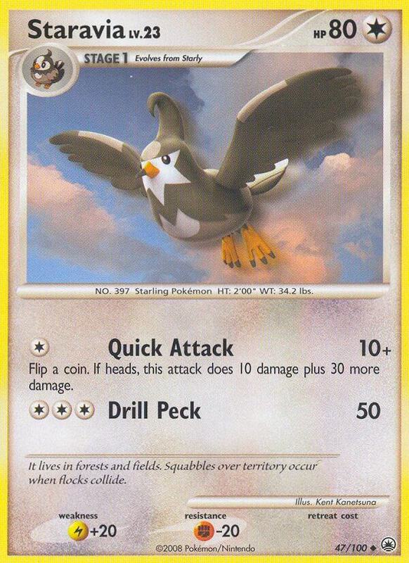 Staravia Pokemon card from Majestic Dawn