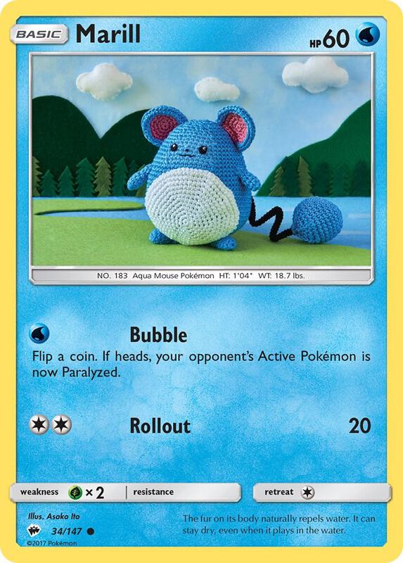 Marill Pokemon card from SM - Burning Shadows