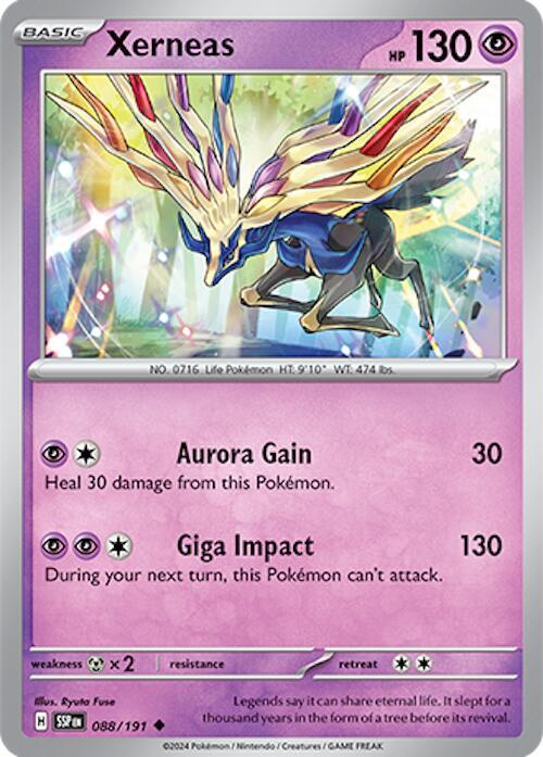 Xerneas Pokemon card from SV08: Surging Sparks