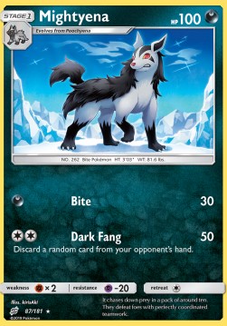 Mightyena Pokemon card from Team Up