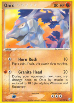 Onix Pokemon card from EX Team Rocket Returns
