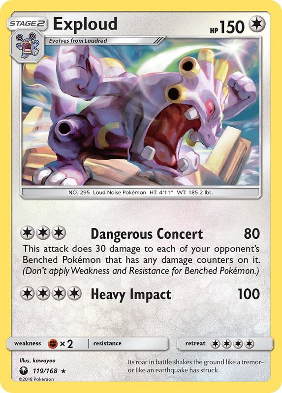 Exploud Pokemon card from SM - Celestial Storm