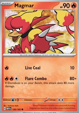 Magmar Pokemon card from 151
