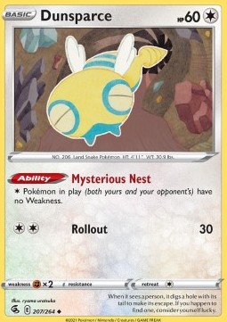 Dunsparce (Holo) Pokemon card from Fusion Strike