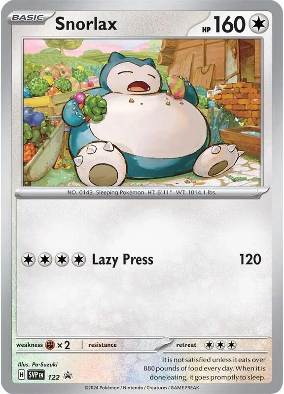 Snorlax - 122 Pokemon card from SV: Scarlet & Violet Promo Cards