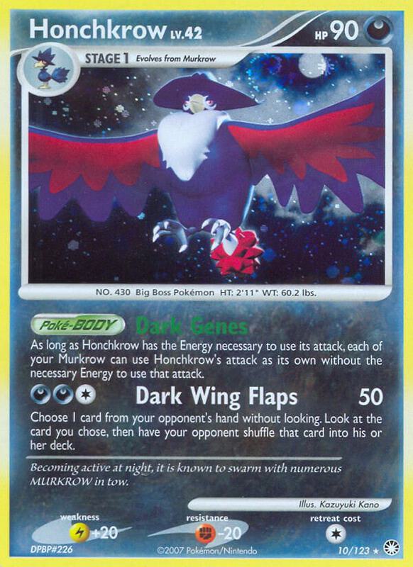 Honchkrow Pokemon card from Mysterious Treasures