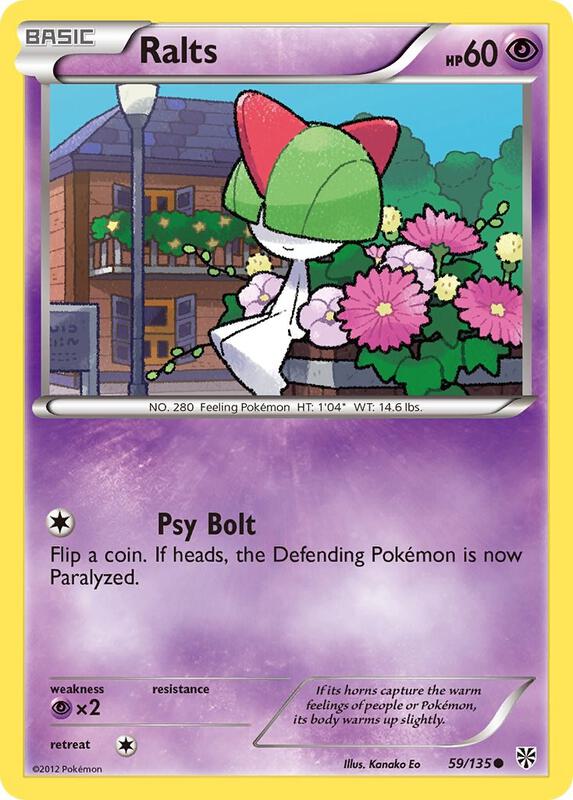Ralts Pokemon card from Plasma Storm