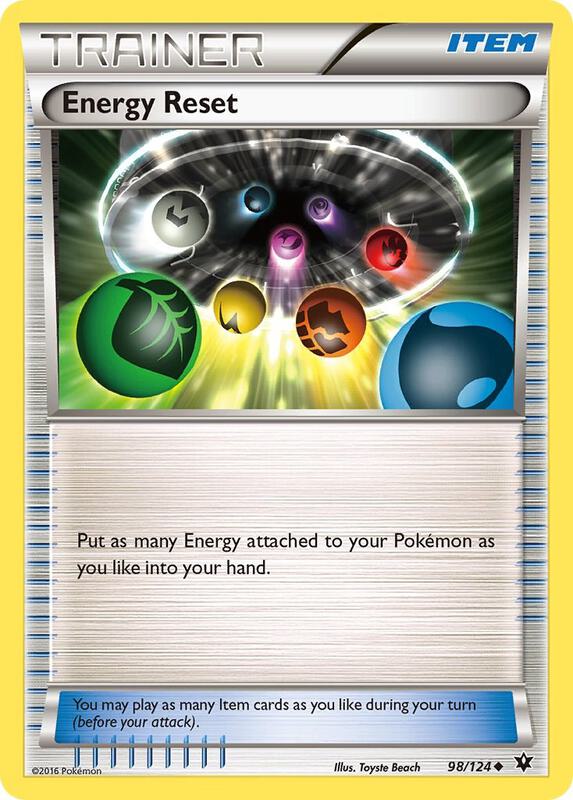Energy Reset Pokemon card from XY - Fates Collide
