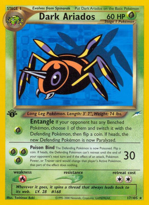Dark Ariados Pokemon card from Neo Destiny