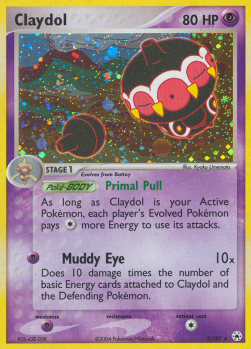 Claydol Pokemon card from EX Hidden Legends