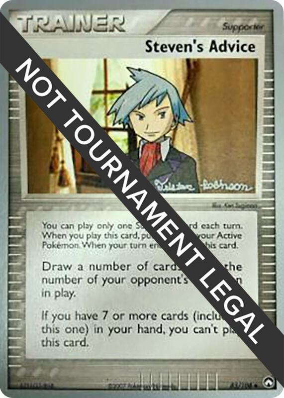Steven's Advice - 2008 (Tristan Robinson) Pokemon card from World Championship Decks