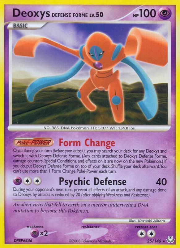 Deoxys Defense Forme Pokemon card from Legends Awakened