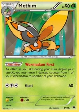 Mothim Pokemon card from Fates Collide