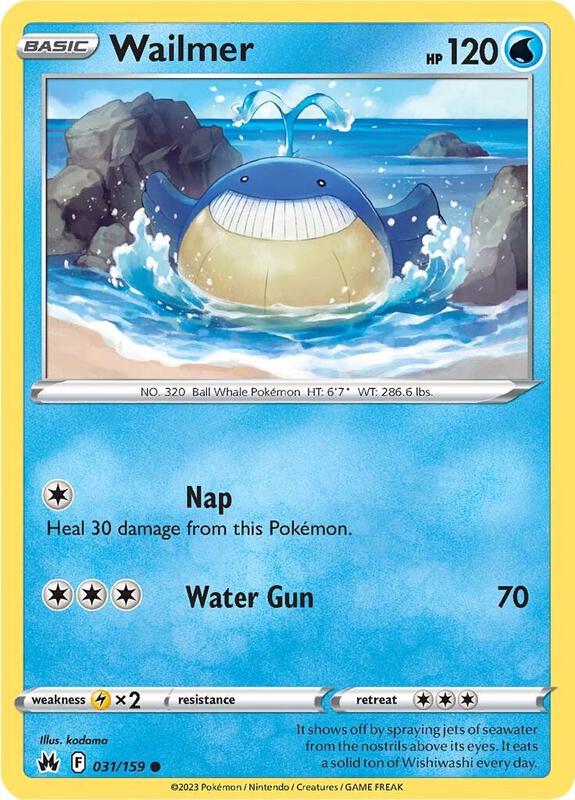 Wailmer Pokemon card from Crown Zenith