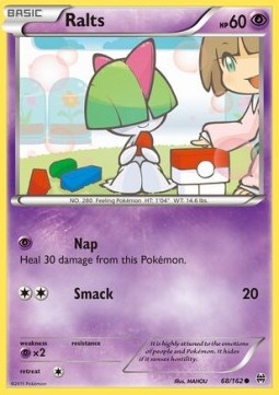 Ralts Pokemon card from BREAKthrough