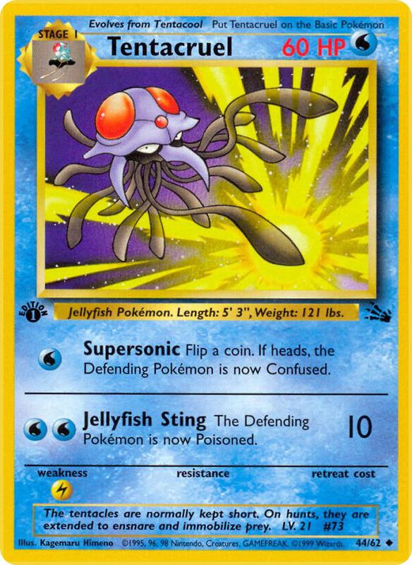 Tentacruel Pokemon card from Fossil